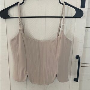White Fox Boutique Beige Corset Top